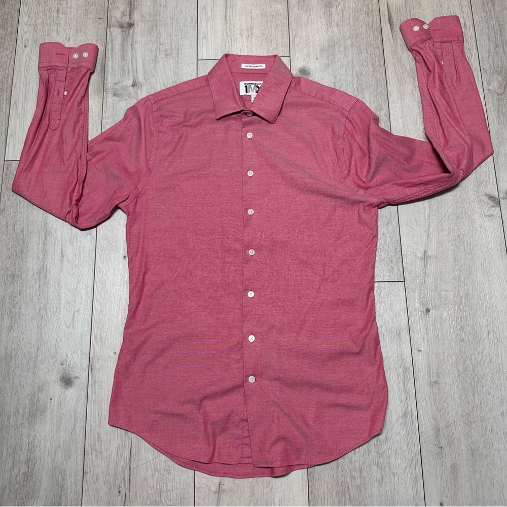Express Men’s 1MX Slim Fit Stretch Dress Shirt sleek buisness casual size Mediun